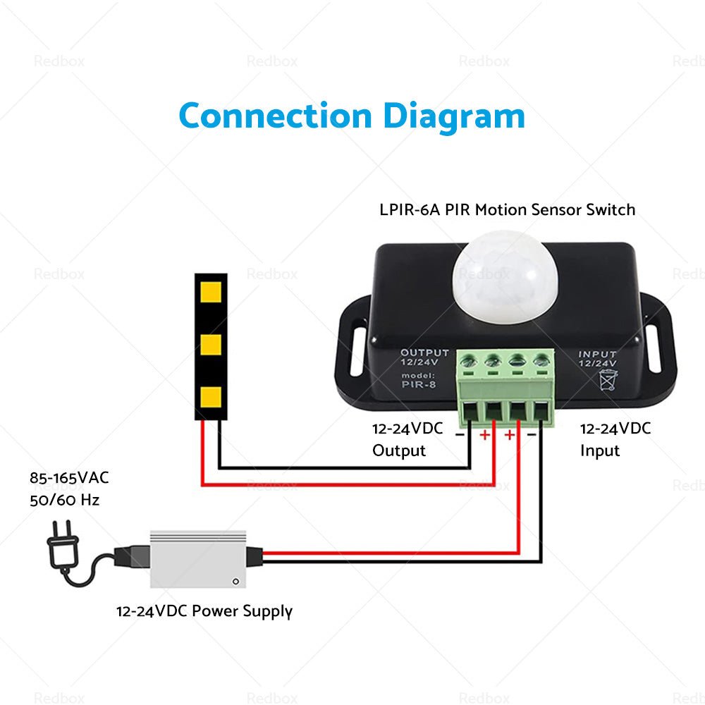8m Body Infrared PIR Motion Sensor Switch For LED Light Strip Automatic 12V 24V - Frazy's Auto Parts