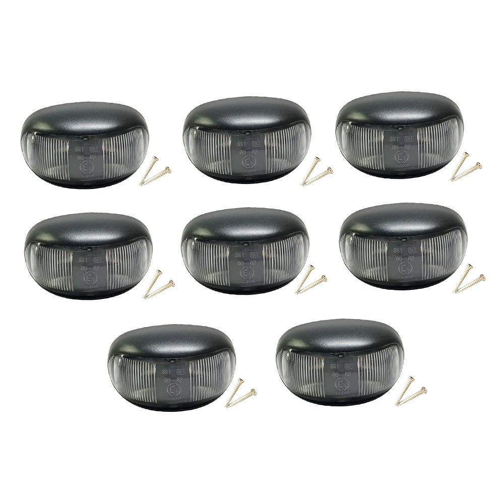 8pcs 2 LED Clearance Lights Side Marker Lamp Red Amber Trailer Truck 12V 24V - Frazy's Auto Parts
