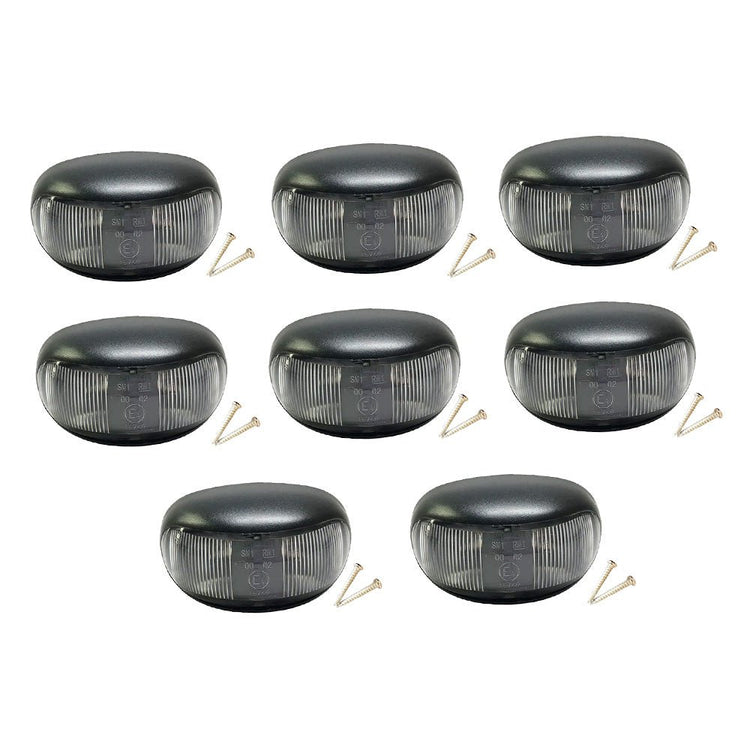 8pcs 2 LED Clearance Lights Side Marker Lamp Red Amber Trailer Truck 12V 24V - Frazy's Auto Parts