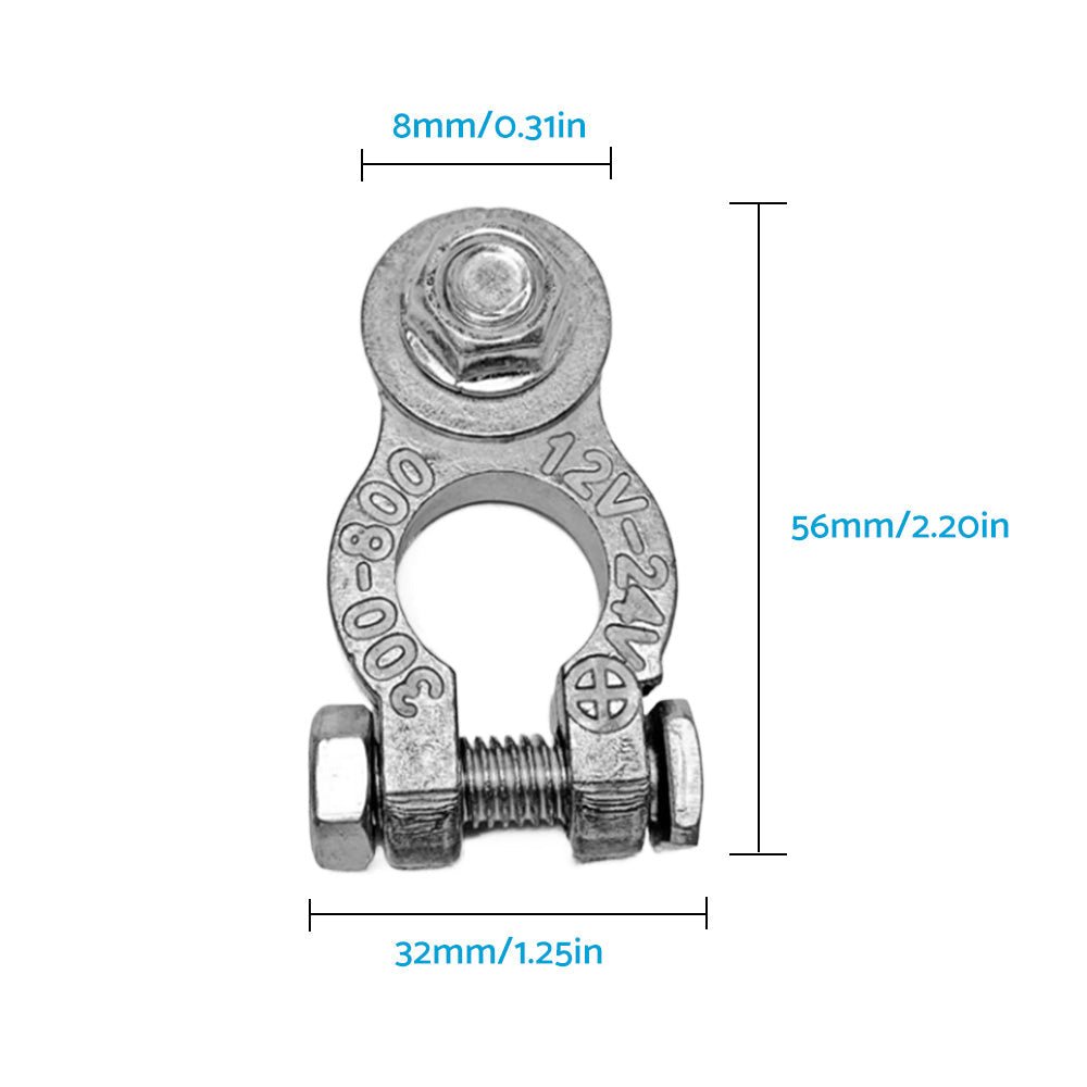 8PCS DC 12V - 24V Car Battery Terminals Positive Negative Connectors Clamp Clip - Frazy's Auto Parts