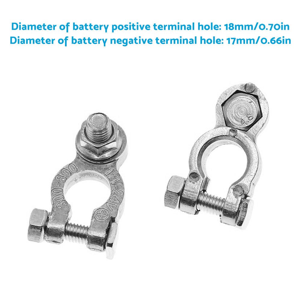 8PCS DC 12V - 24V Car Battery Terminals Positive Negative Connectors Clamp Clip - Frazy's Auto Parts
