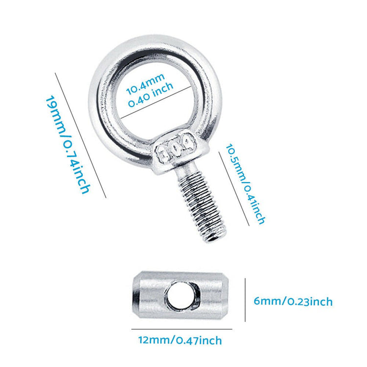 8x Awning Rail Stoppers & Track Screws Suitable For Boat / RV / Caravan Stainless Steel - Frazy's Auto Parts
