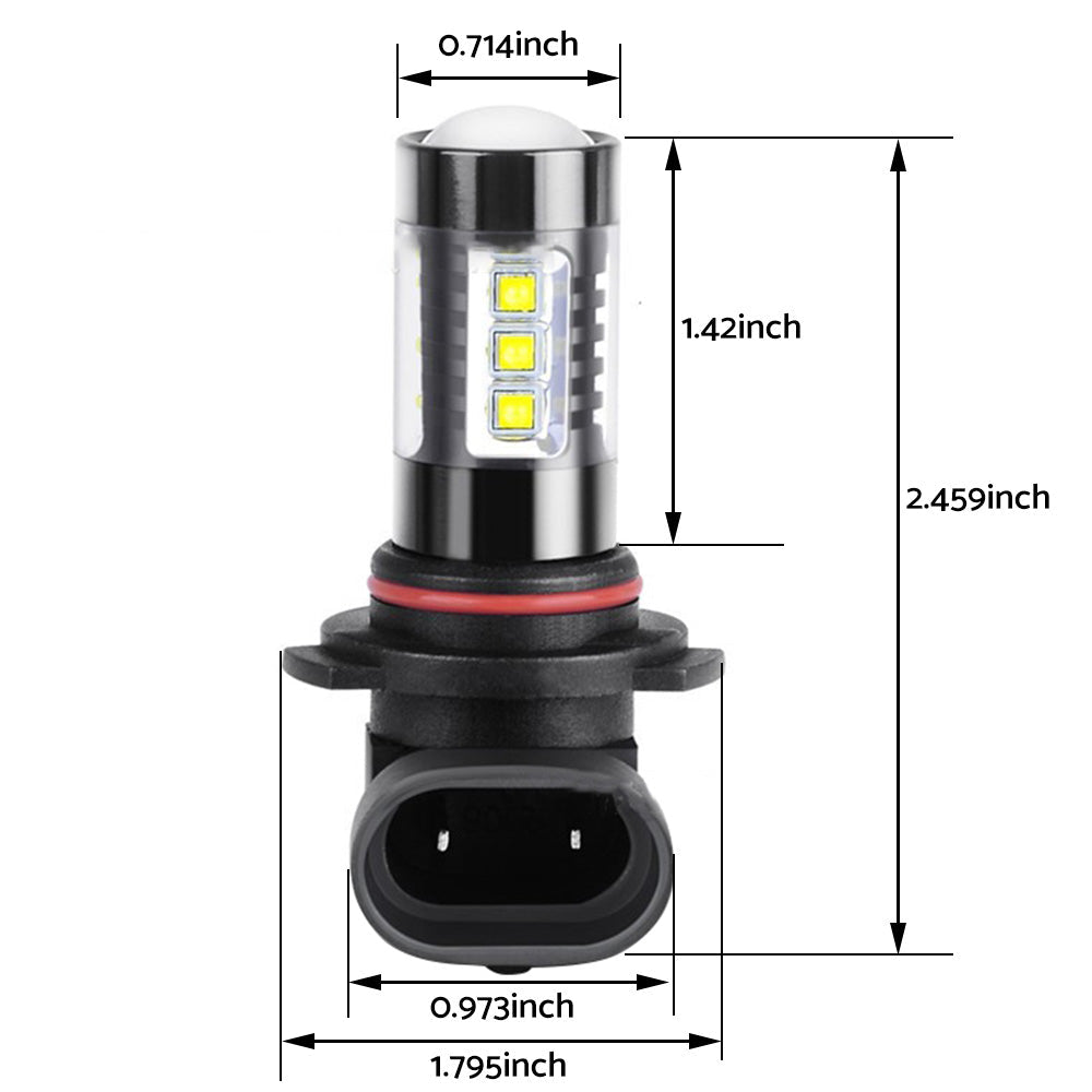 2x 9006 HB4 LED Car Fog Light Headlight Bulb Lamps 6500K White 80W-4