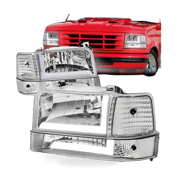 LED Daytime Running Light Headlight Suitable for Ford F150 F250 F350 1992-1996-0