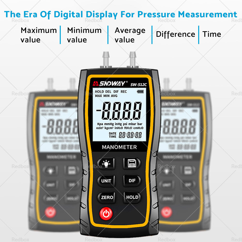 Digital Differential Manometer about 103. 42KPa Air Pressure Meter Digital-3