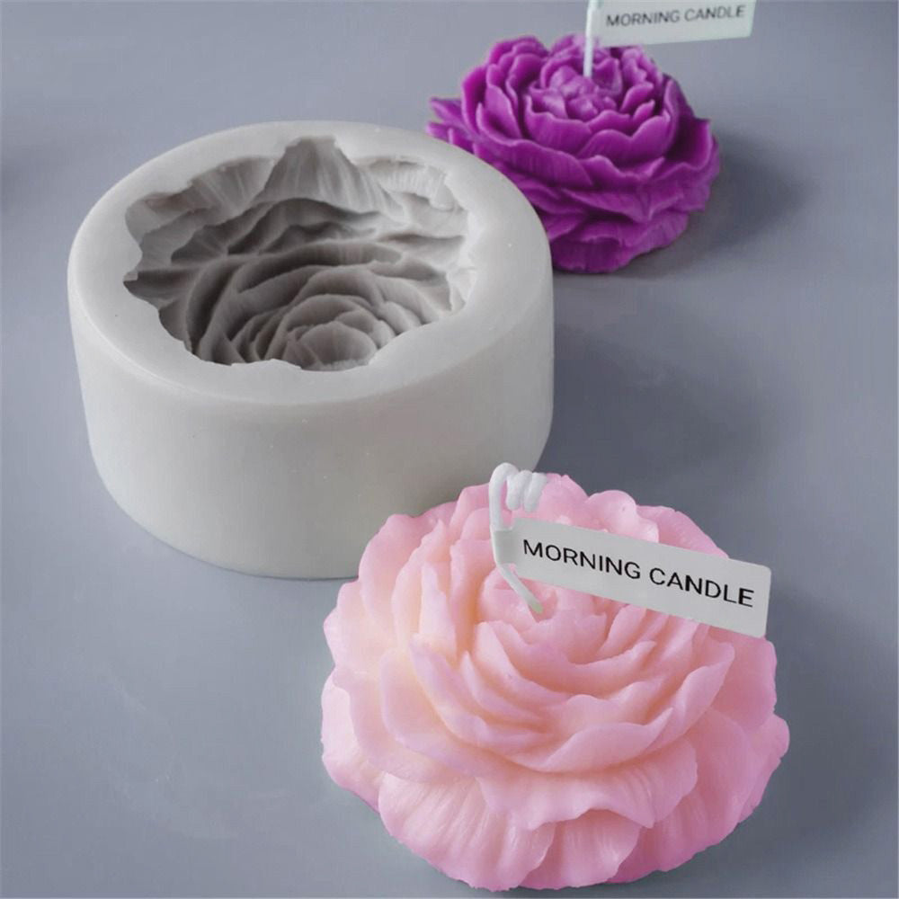 Silicone Peony Aromatherapy Soap Wax Candle MOLD Making Resin Mould DIY Craft-4