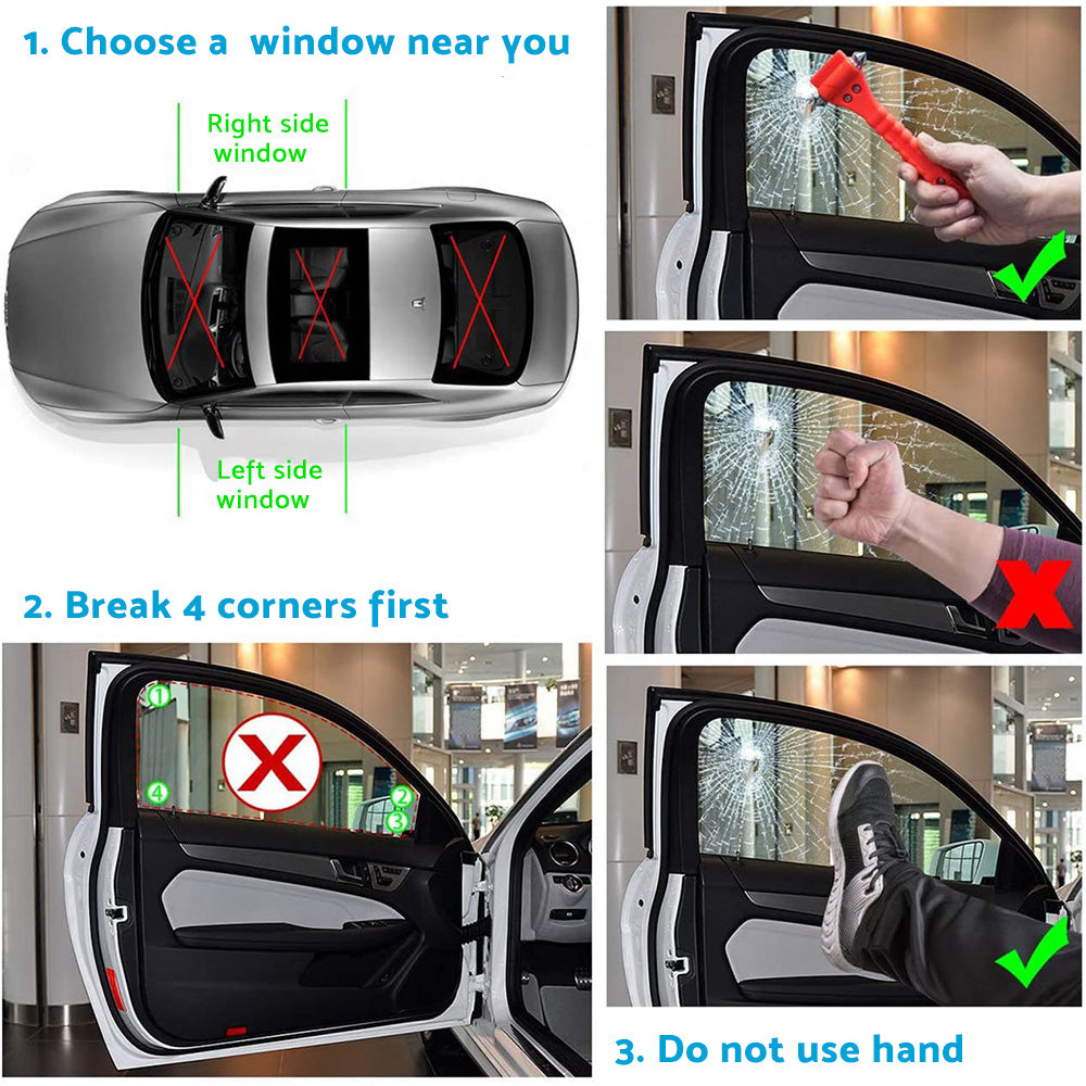 Car Emergency Hammer Window Glass Breaker Seat Belt Cutter Safety Escape Tool-3