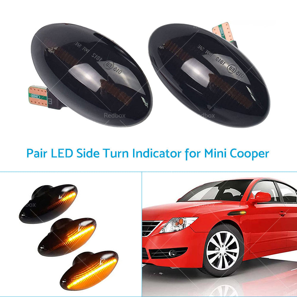 Pair LED Side Indicator Turn Signal Light Lamp For Mini Cooper JCW R50 R53 R52-1