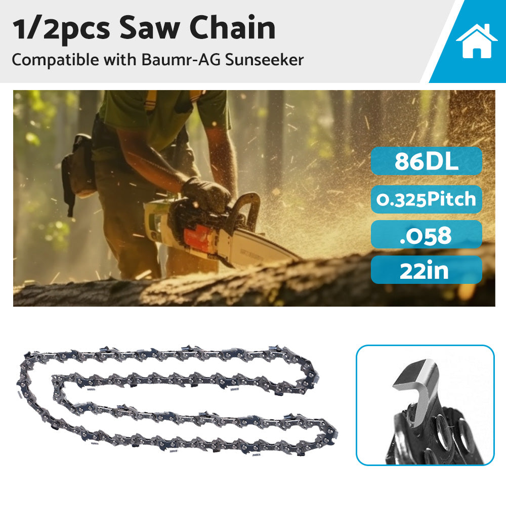 22  Chainsaw Chain 22inch 0. 325 . 058 86DL Suitable for Baumr-AG Sunseeker-1