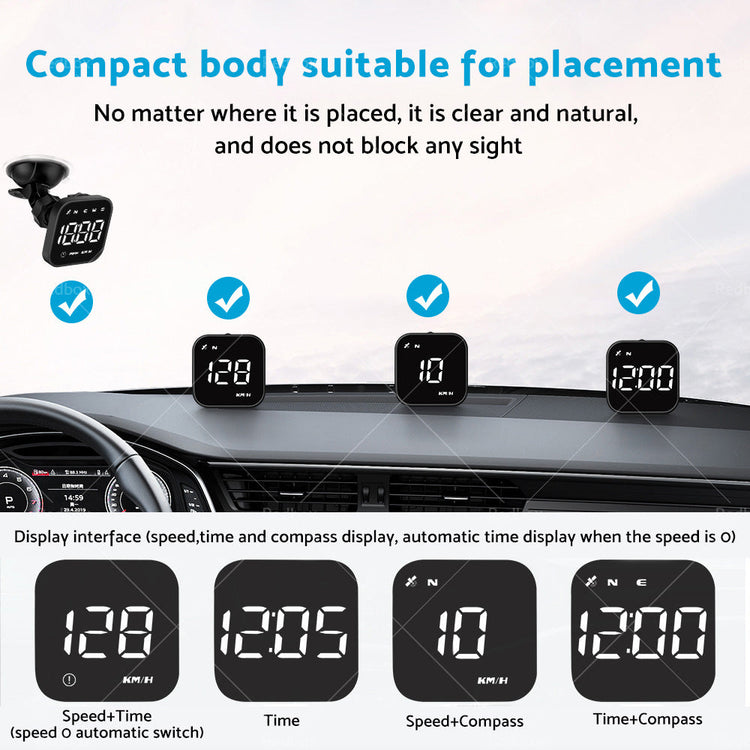 HUD Head Up Display Car LED Digital GPS Speedometer Universal Overspeed Alarm-4