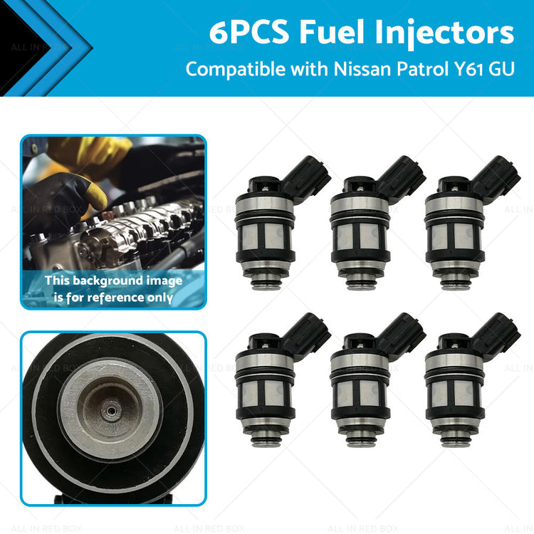 6PCS Fuel Injectors Suitable for Nissan Patrol GU Y61 4. 5L 1997-2001 16600-38Y10-0