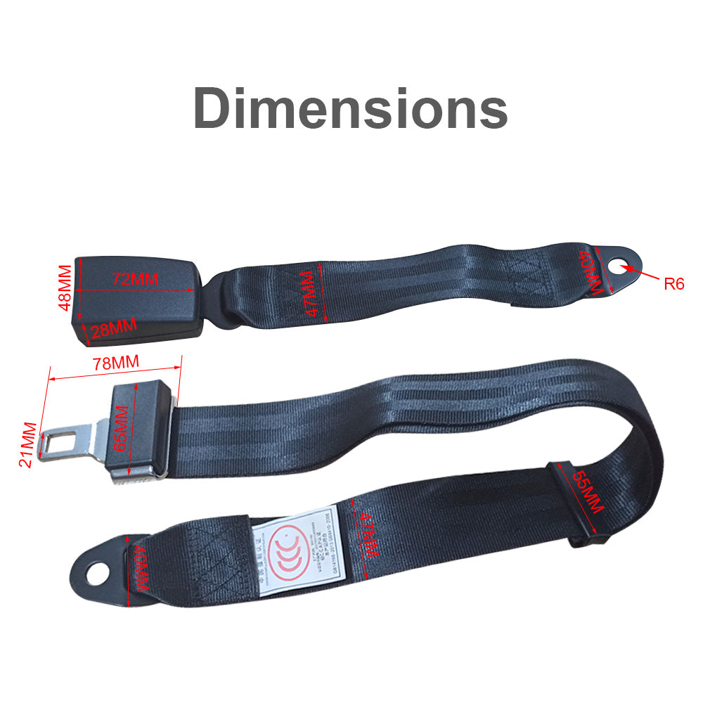 2 Point Retractable Adjustable Seat Lap Sash Belt Strap Suitable For Car Truck Set-3