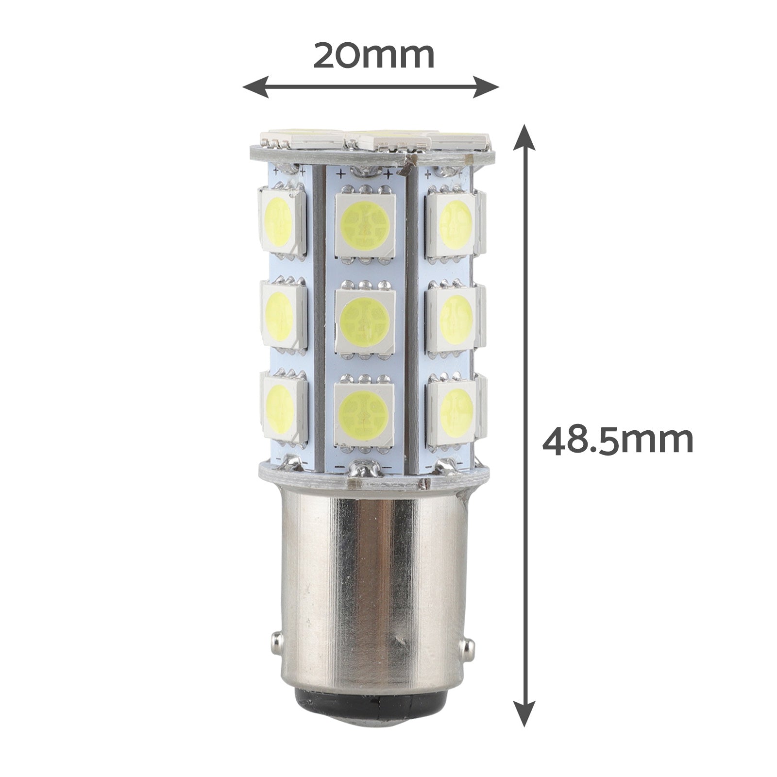 2x 12V BA15D LED White 27 SMD 5050 Indicator Signal Lights Suitable For Caravan & Car-4