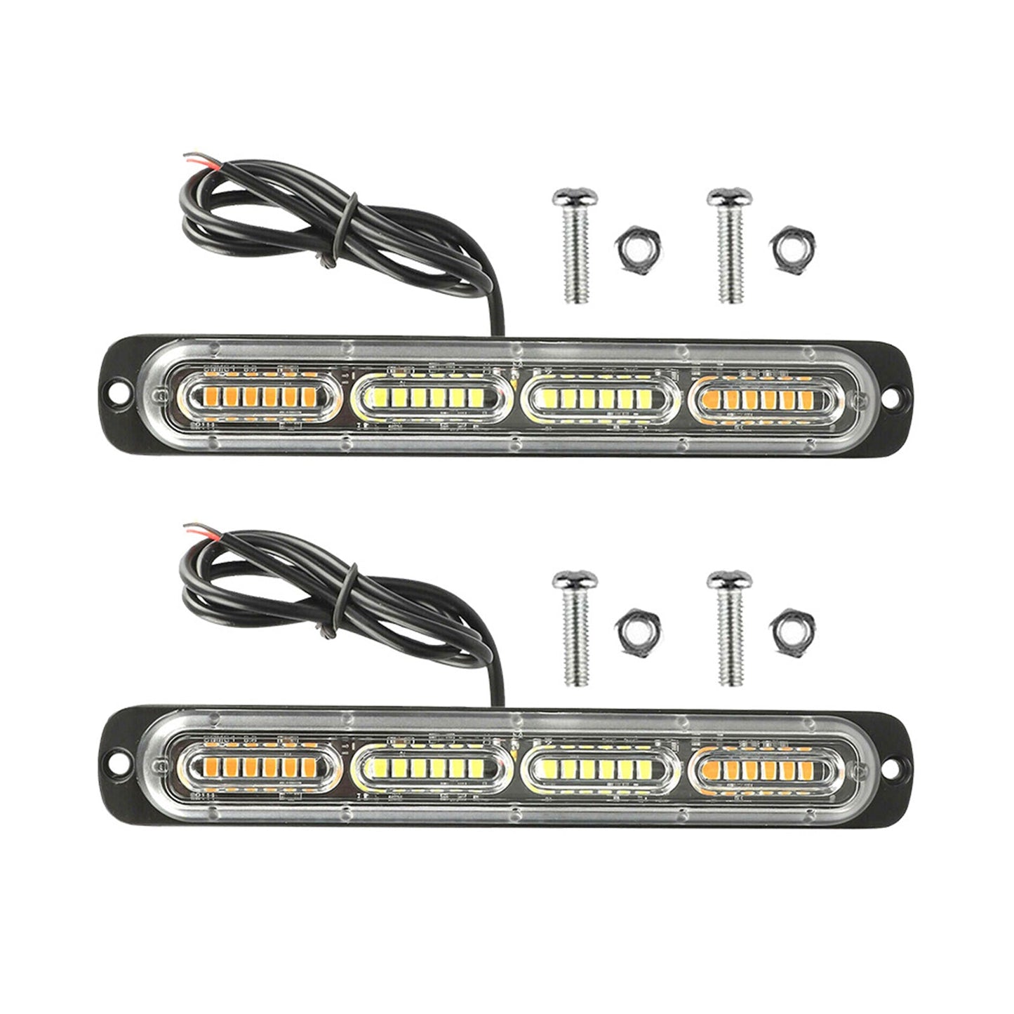 2x 48LED Amber Recovery Strobe Flashing Grille Lightbar Lamp Suitable For Truck-0
