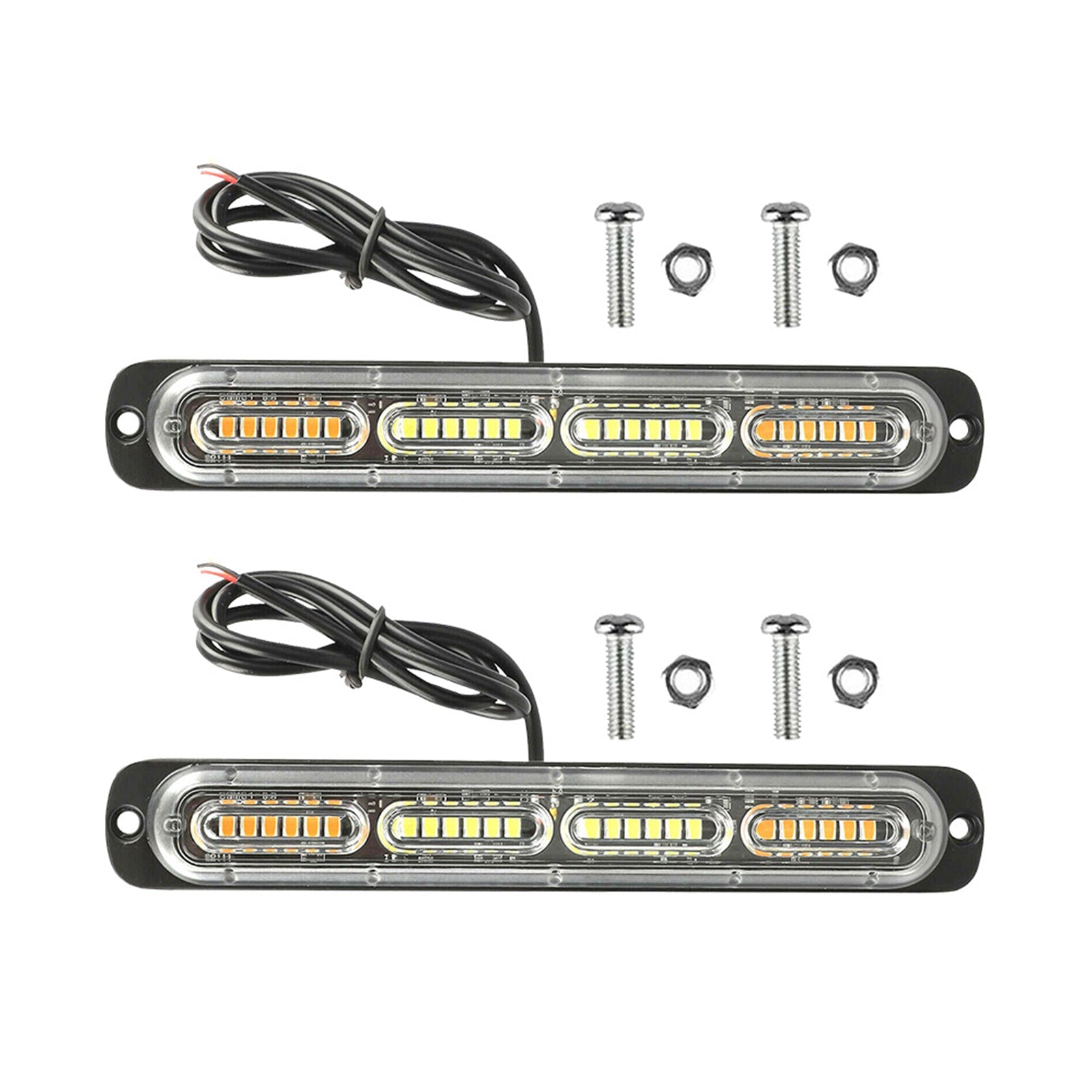 2x 48LED Amber Recovery Strobe Flashing Grille Lightbar Lamp Suitable For Truck-0