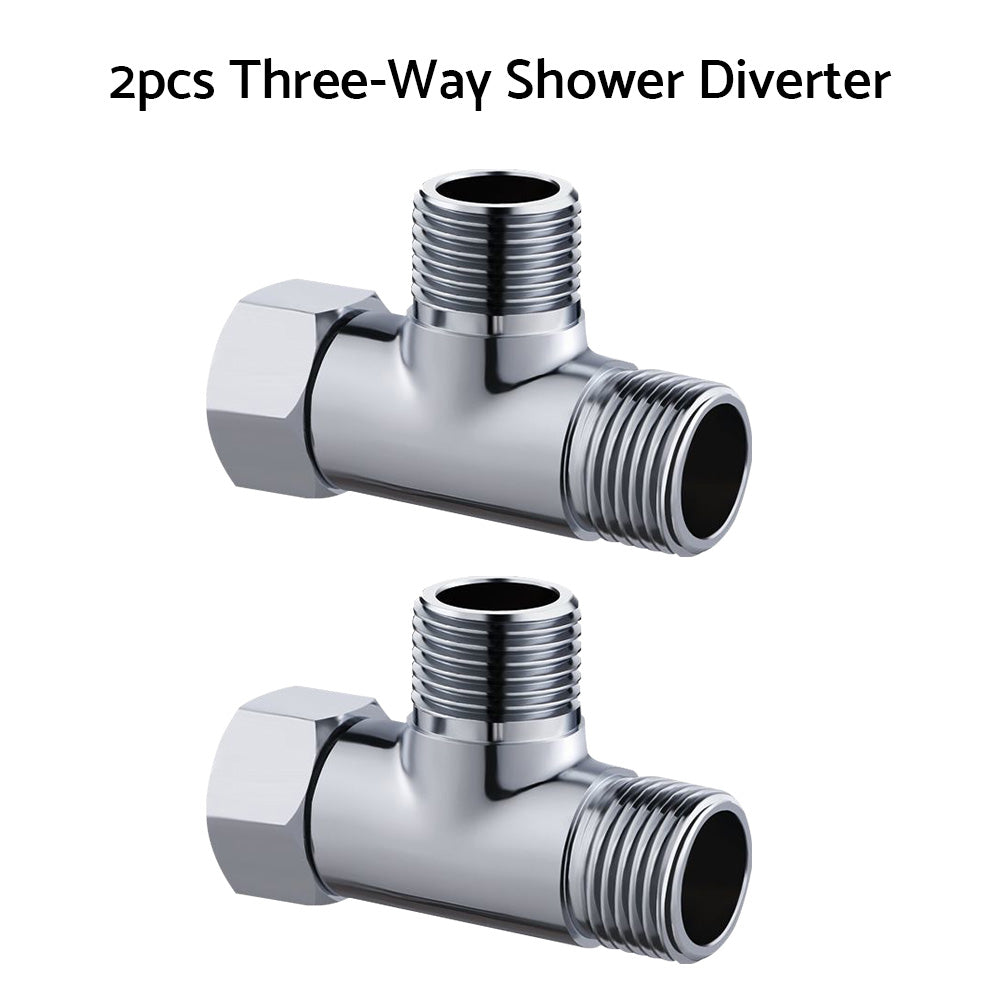 T Connector Toilet Bidet G1/2  3 Way Brass Chrome Diverter T Adapter AU-0