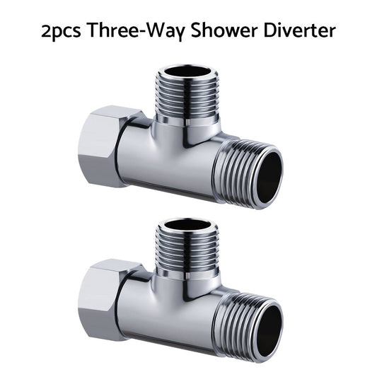 T Connector Toilet Bidet G1/2  3 Way Brass Chrome Diverter T Adapter AU-0