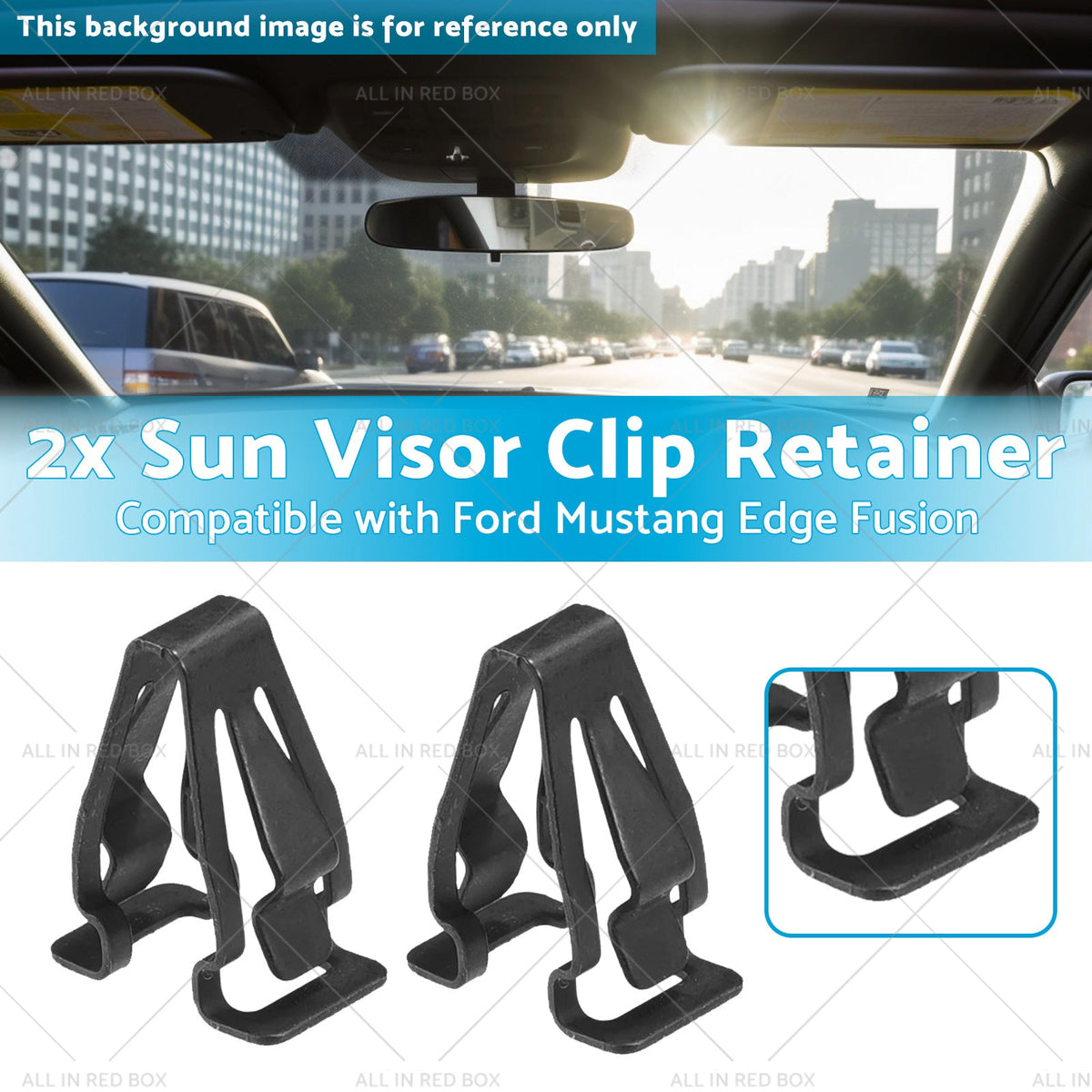 DS7Z-9904132-A 2x Sun Visor Clip Retainer Suitable for Ford Mustang Edge Fusion-1