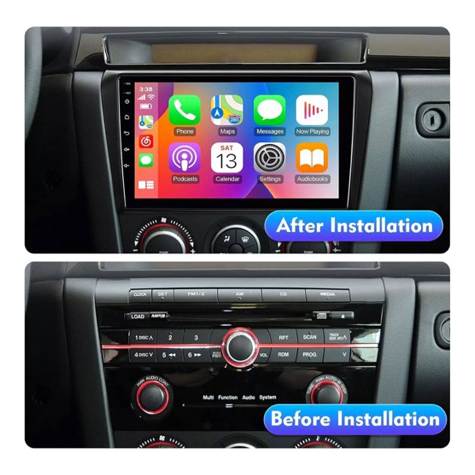 Car Head Unit GPS Camera Android 13 Apple CarPlay Suitable for Mazda 3 2004-2009-4