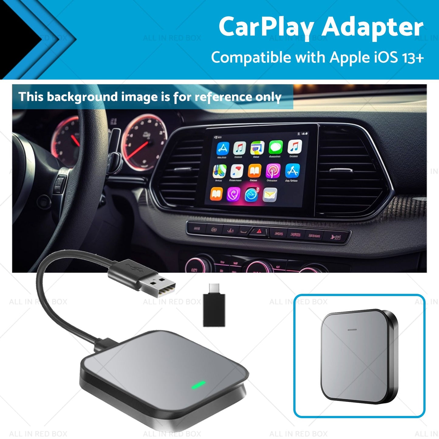 Gray Bluetooth USB Wireless Receiver Suitable For Apple CarPlay Adapter-0