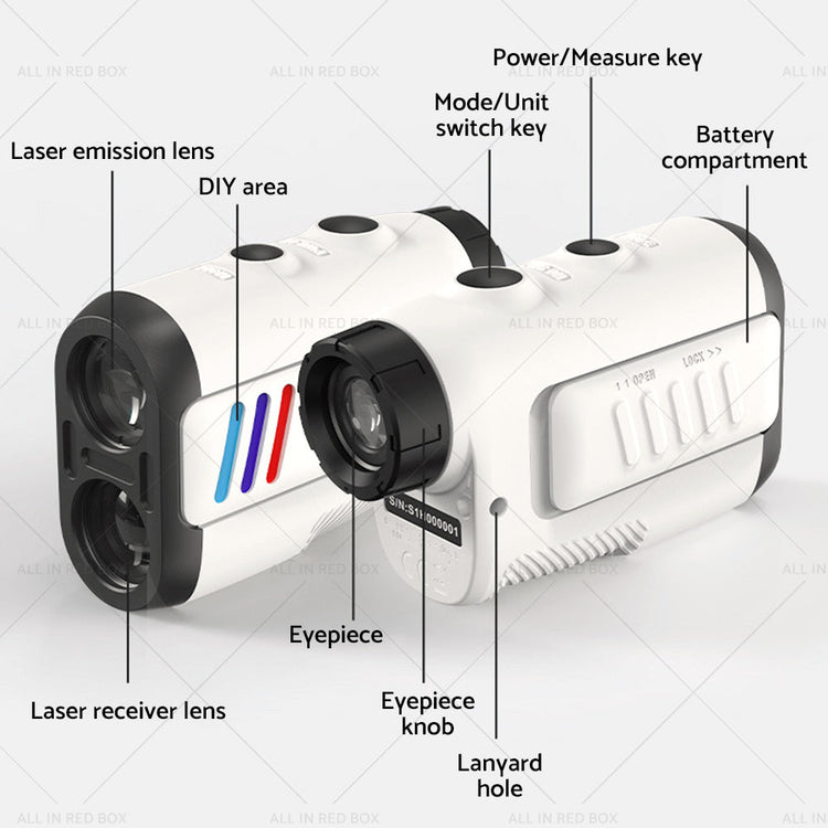 600M Laser Golf Range Finder with Slope Compensation Flagpole Lock-2