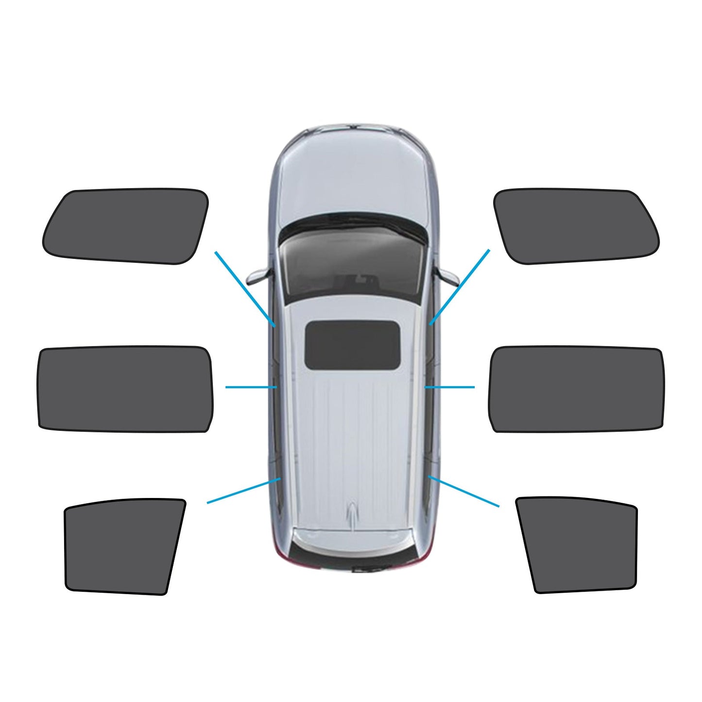 6x Window Magnetic Mesh Sunshades Front & Rear Suitable For Kia Carnival YP Series 2015-2020-0