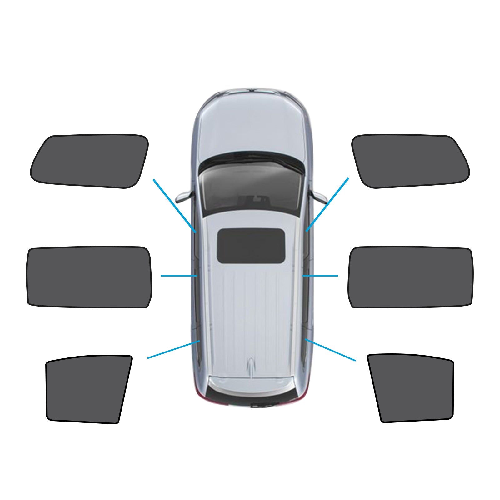 6x Window Magnetic Mesh Sunshades Front & Rear Suitable For Kia Carnival YP Series 2015-2020-0