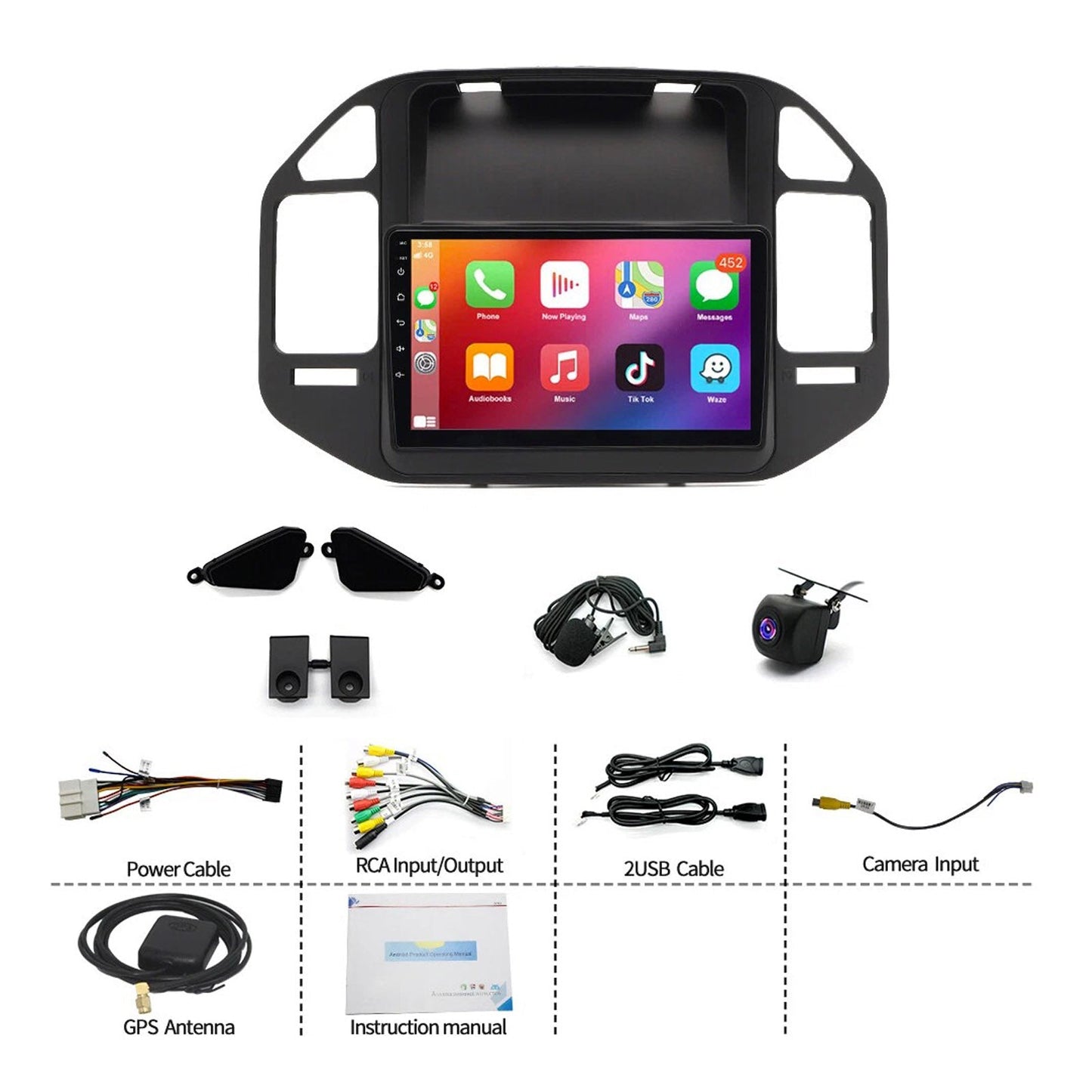 9in Android 14 Suitable for Pajero 2000 - 06 Apple CarPlay GPS 4+64G - Frazy's Auto Parts