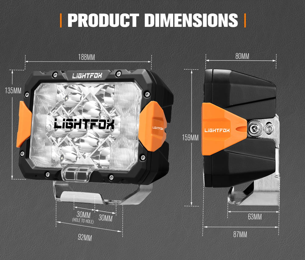 LIGHTFOX Pegasus Series 9inch Osram LED Driving Lights 1 Lux @906m 11,390 lumens