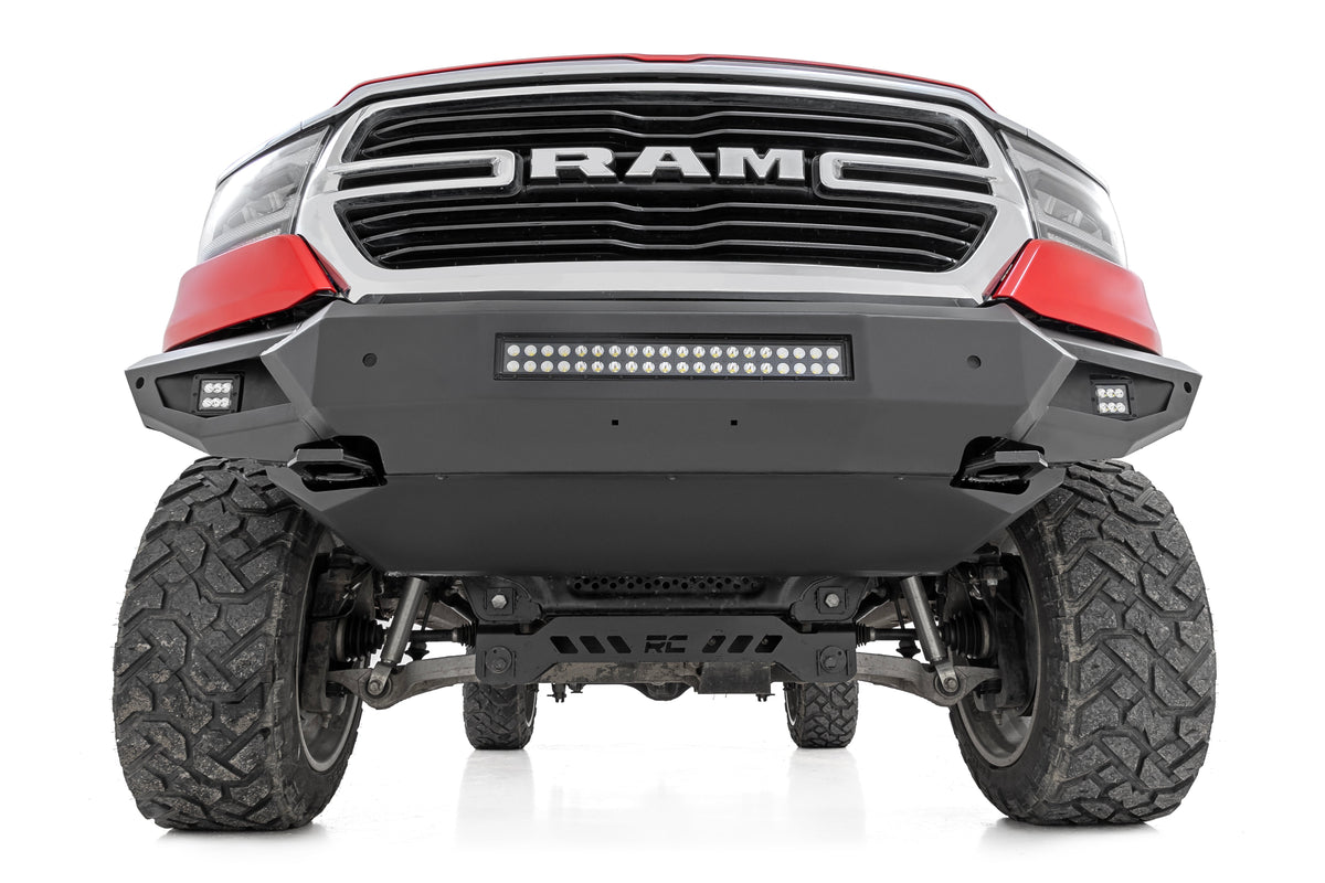 High Clearance Front Bumper LED Lights & Skid Plate Ram 1500 (19-24)