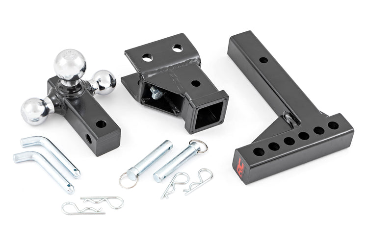 Adjustable Trailer Hitch 6 Inch Drop Multi-Ball Mount Fits 2 Inch Receiver