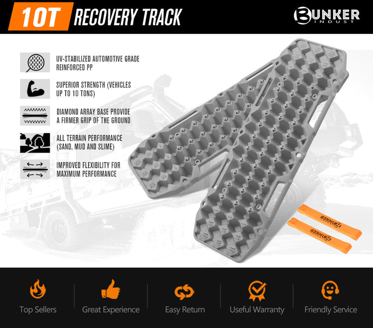 BUNKER INDUST Pair 10T Recovery Tracks - Grey