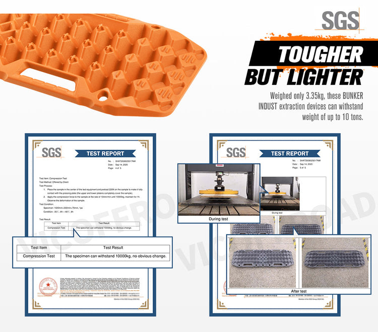 Bunker Indust Recovery Tracks Farm Jack Base 10T Board Sand Mud Snow OffRoad 4WD - Orange