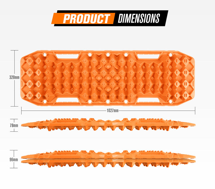 Bunker Indust Recovery Tracks Farm Jack Base 10T Board Sand Mud Snow OffRoad 4WD - Orange