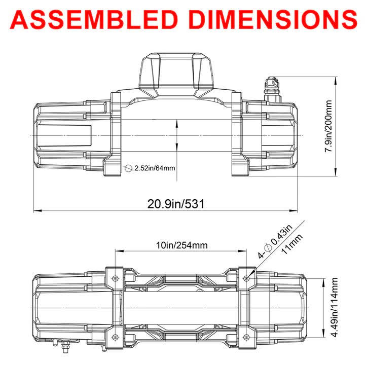 Rugcel TANK 12,000lb Winch (12K)