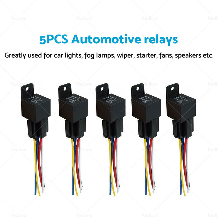 SPDT Automotive Relay With Harness Socket 5x 24V 40A 5 Pin For Car Yacht Caravan-3