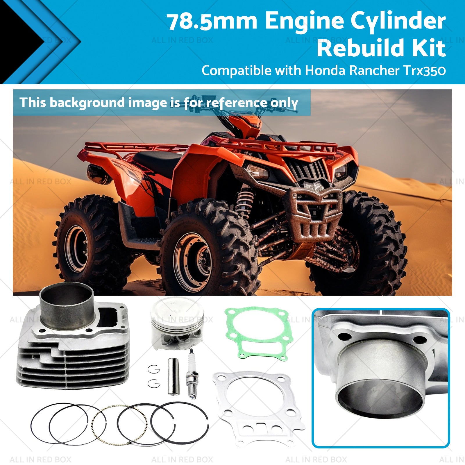 78.5mm Engine Cylinder Rebuild Kit Suitable For Honda TRX350 Rancher 2000-2006-0