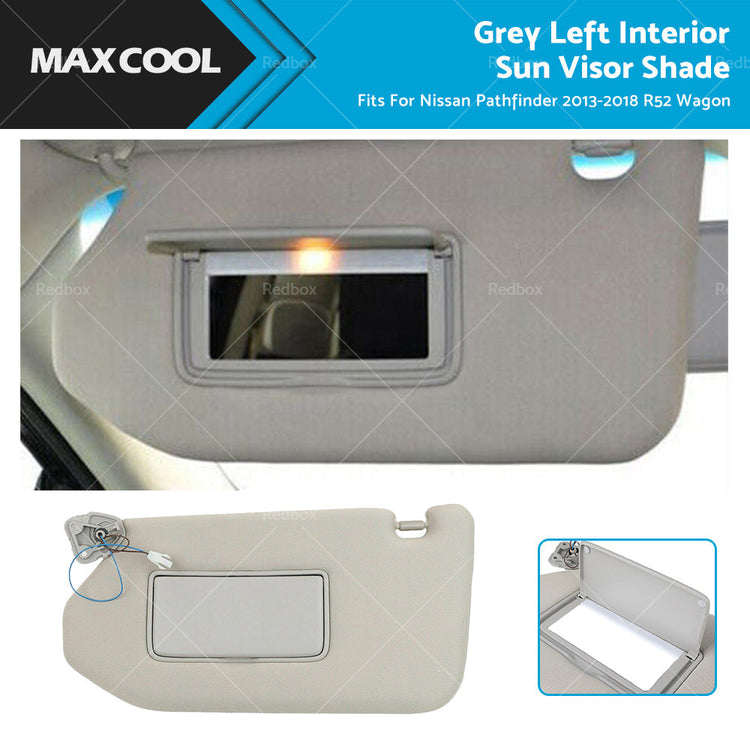 Left Interior Sun Visor Shade Grey Fit For Nissan Pathfinder 2013-2018 R52 Wagon-0