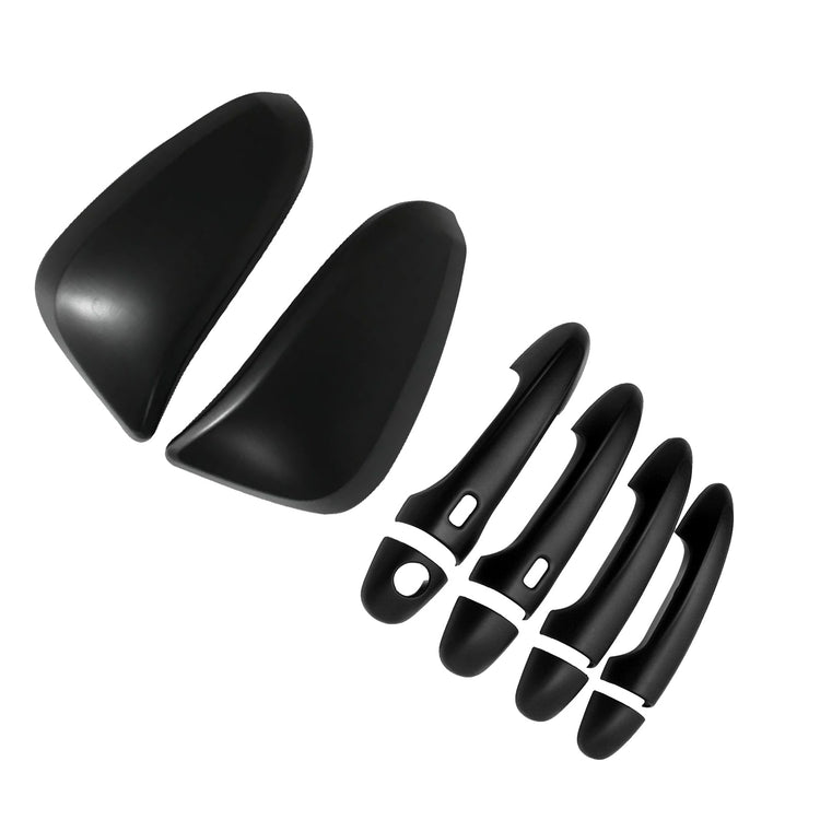 Black Mirror Covers & Door Handles Kit Suitable For Toyota Hilux 2015-2023-2