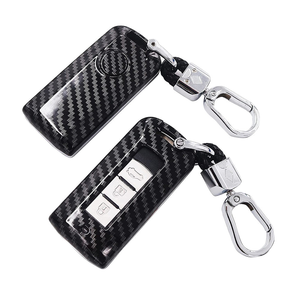 Carbon Fiber Hard Shell Smart Key Fob Case Suitable For Mitsubishi Outlander-0