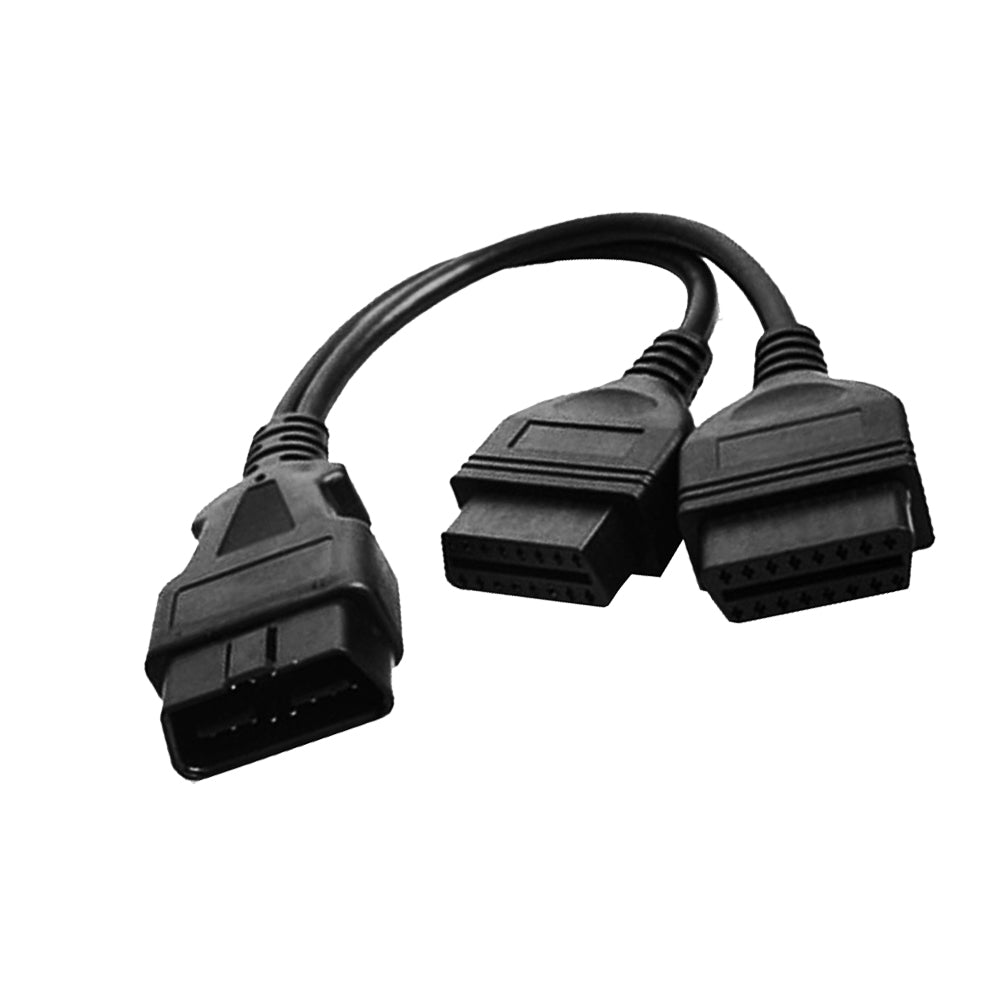OBD2 16 Pin Splitter Extension Cable Male to Dual Female Y Lead 12 inch / 30 cm-1
