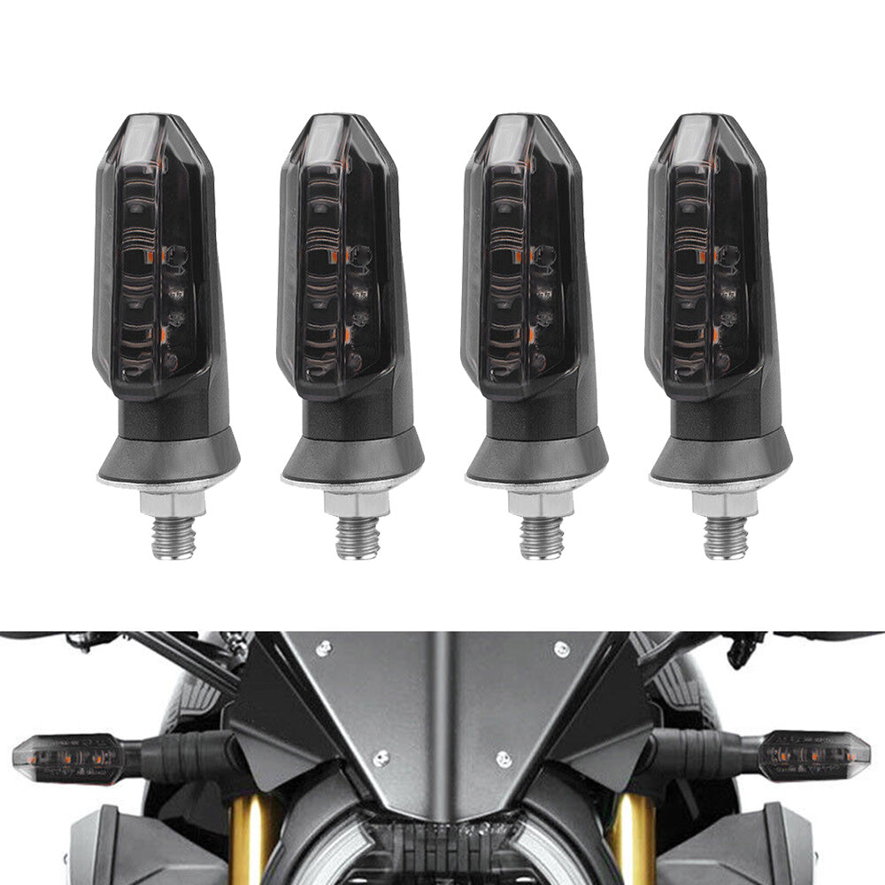 4x Motorcycle LED Turn Signal Indicators Suitable For Bikes – Amber, Universal Fitment-1