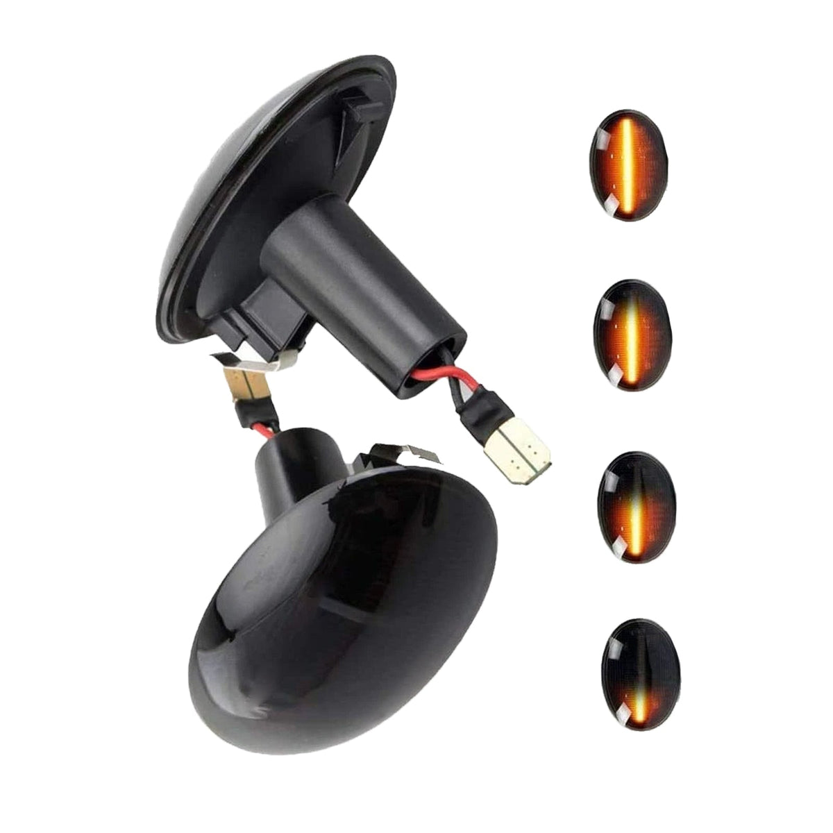 2x Black Smoked Side Indicator LED Repeater Light Mini Cooper R56 Coupe R58 R57-1