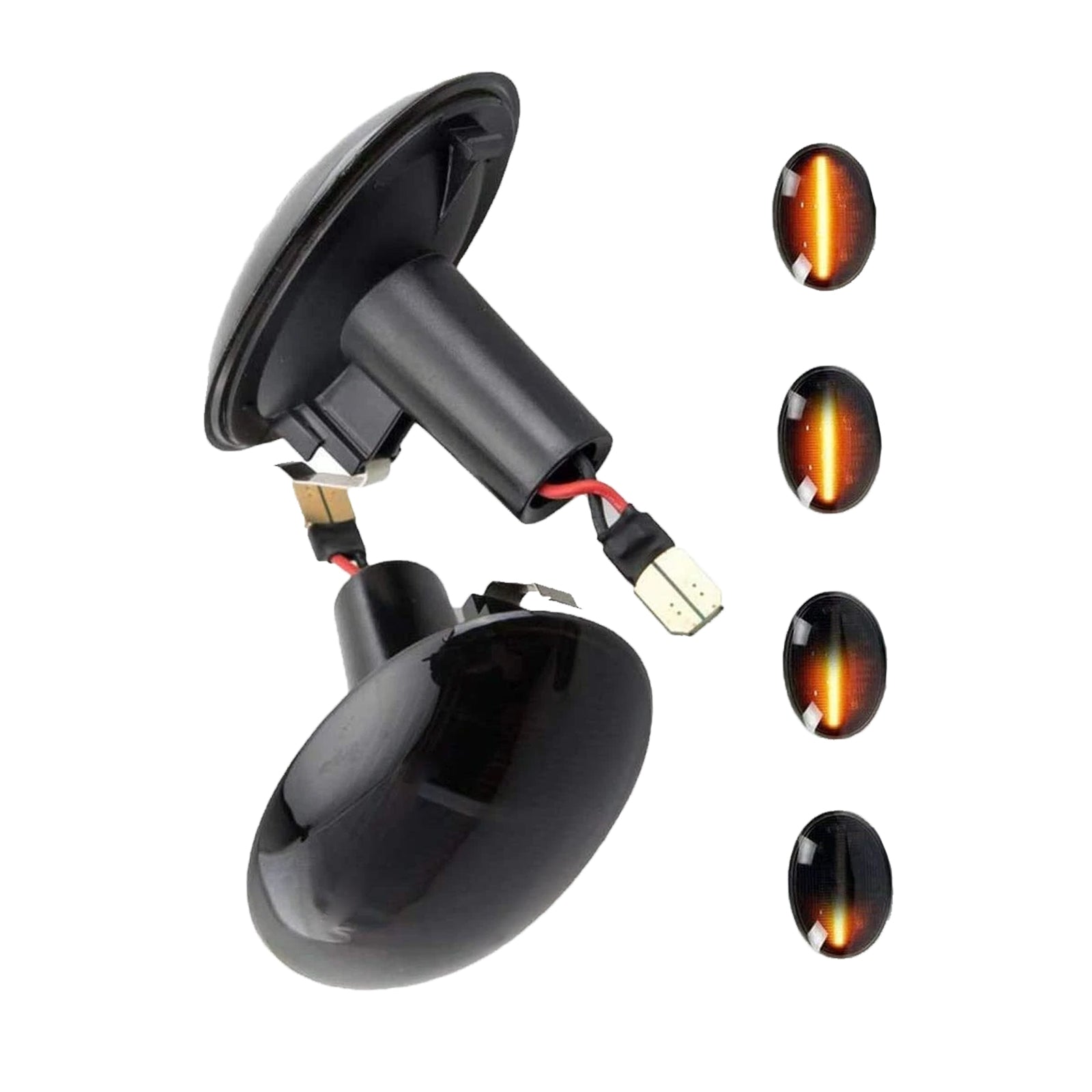 2x Black Smoked Side Indicator LED Repeater Light Mini Cooper R56 Coupe R58 R57-1