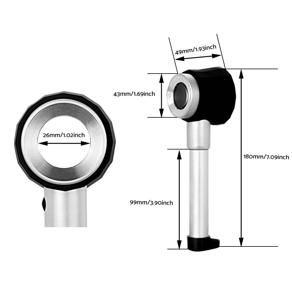 Hand Held 45x Magnifying Glass Jewellery Magnifier Loupe with Scale 3 Led Lights-4