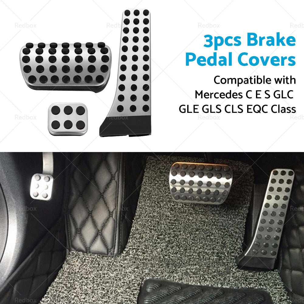 3PCS Brake Pedal Pad Cover Suitable For Mercedes C E S GLC GLE GLS CLS EQC Class-4