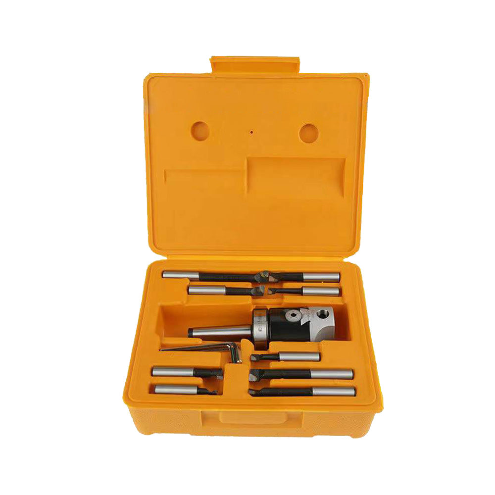 1 Set 12mm Boring Head with 9x 12mm Carbide Boring Tips MT3 M12 1-1/2-18 Shank-0