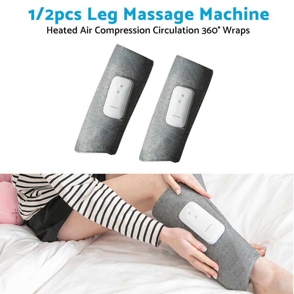 Calf Leg Electric Massager Heated Air Compression Circulation Wraps Rechargeable-3