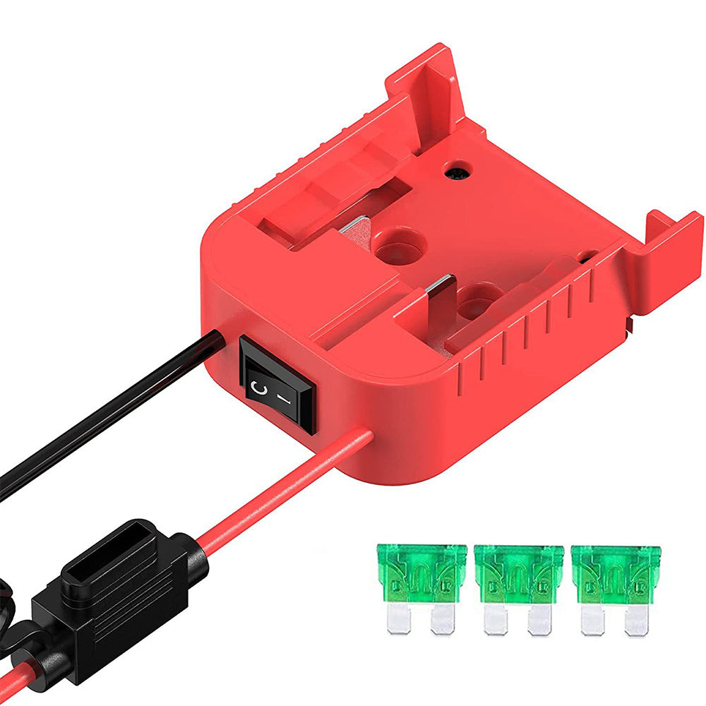 Battery Adapter With Built-In Fuse & Switch Suitable For Milwaukee 18V 14AWG-0