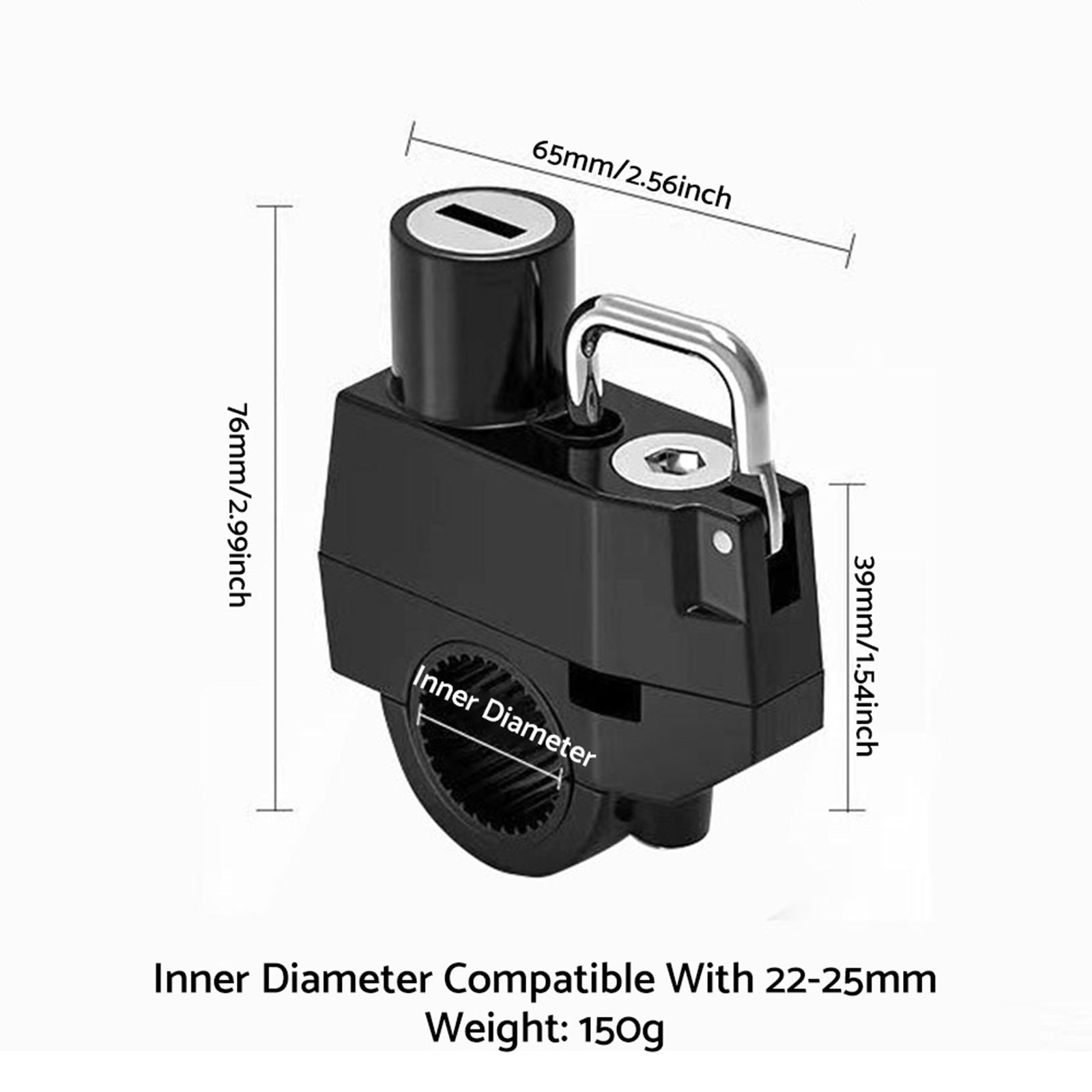 Motorcycle Helmet Lock 22mm 25mm Handlebar Frame Tube Suitable For Harley-1